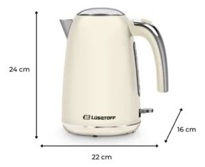 Pava Eléctrica Lusqtoff Vintage Crema 1,7lts. - Imagen 3