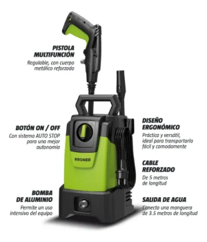 Hidrolavadora Alta Presión 1400 W KRONER - Imagen 3